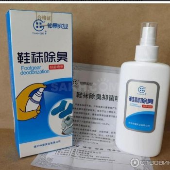 Дезодорирующий и антибактериальный спрей для обуви «Се Ва Чу Чоу» (Footgear deodorizing & bacteriostatic agent) Tiange    